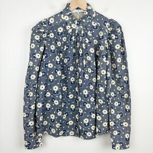 ALIX OF BOHEMIA Shirt Womens Large Blue Artemis Navy Daisy Shirt